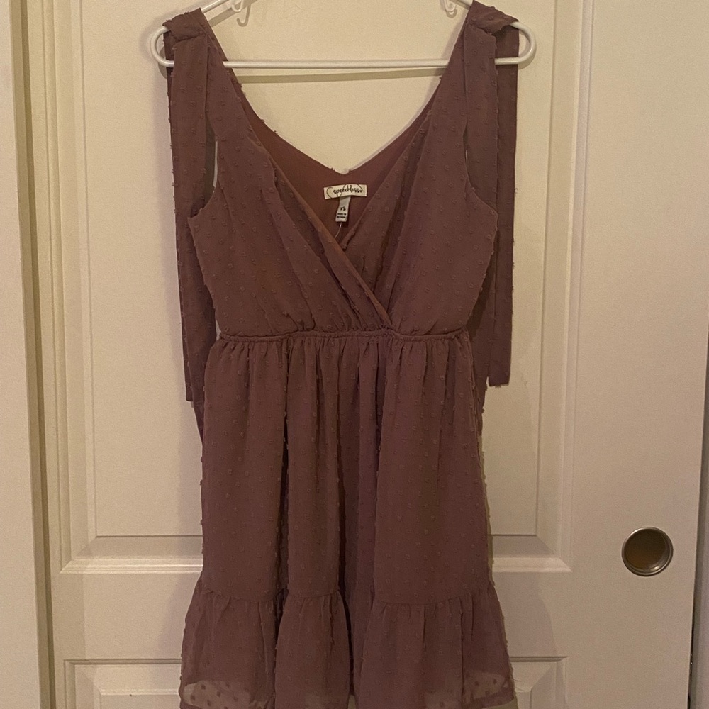 BRAND NEW Speechless Mauve V Neck Babydoll Top with Ties on Sleeves